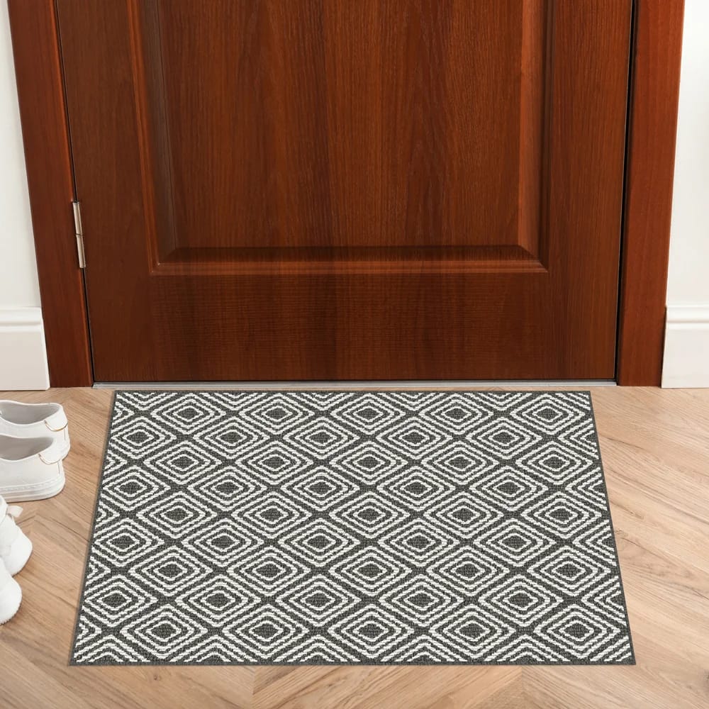 20.5"x32" Washable Accent Rug with Non-Skid Back, Charcoal