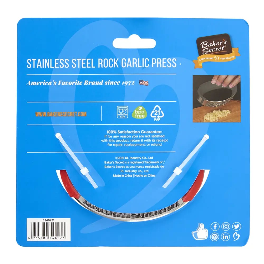 Baker's Secret Stainless Steel Rock Garlic Press