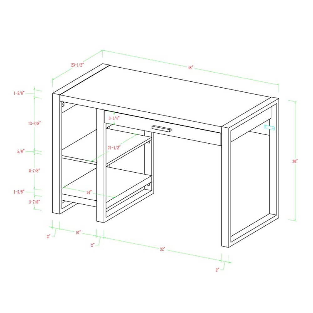 Walker Edison Urban Blend Computer Desk, Charcoal