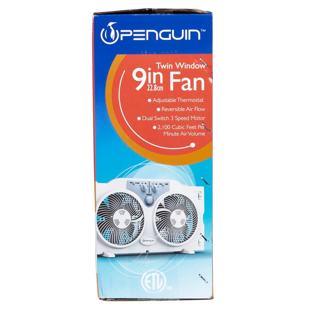 Penguin 9" Twin Window Fan