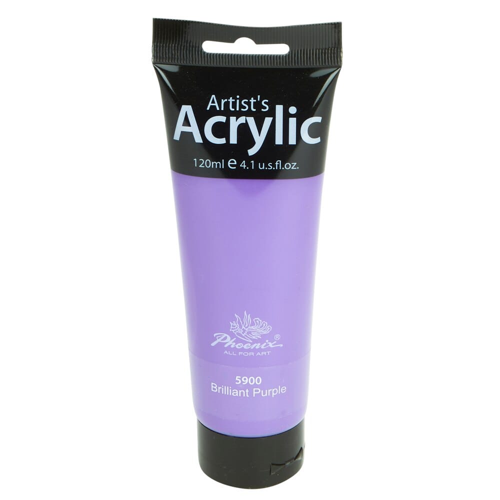 Phoenix Artist's Acrylic Paint, Brilliant Purple, 120 ml