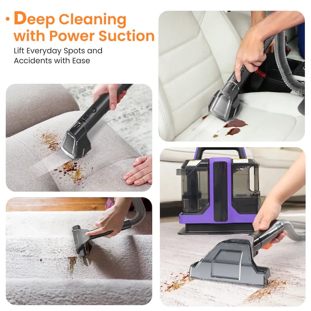 Tasvac Carpet & Upholstery Cleaning Machine, Purple