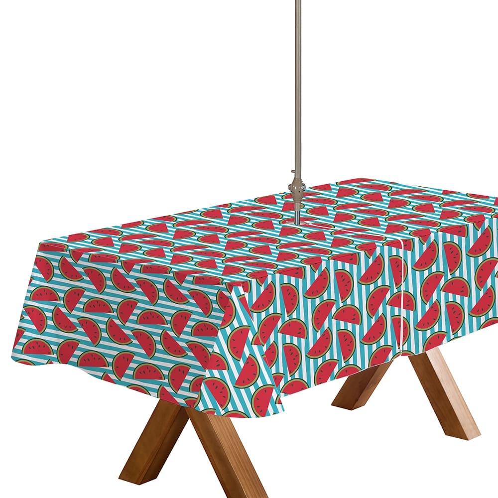 Summer Zipper Vinyl Tablecloth with Flannel Backing