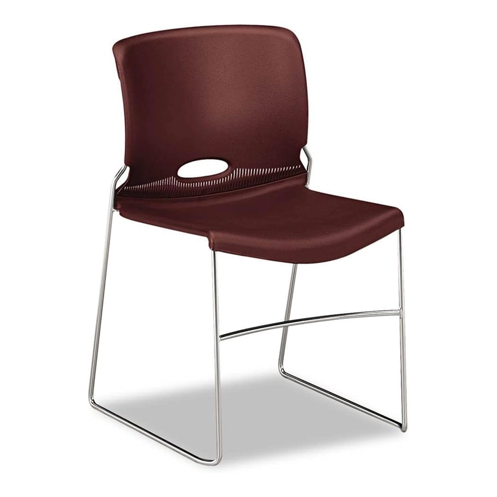 HON Olson High Density Stacker Chair, Burgundy, 4 ct