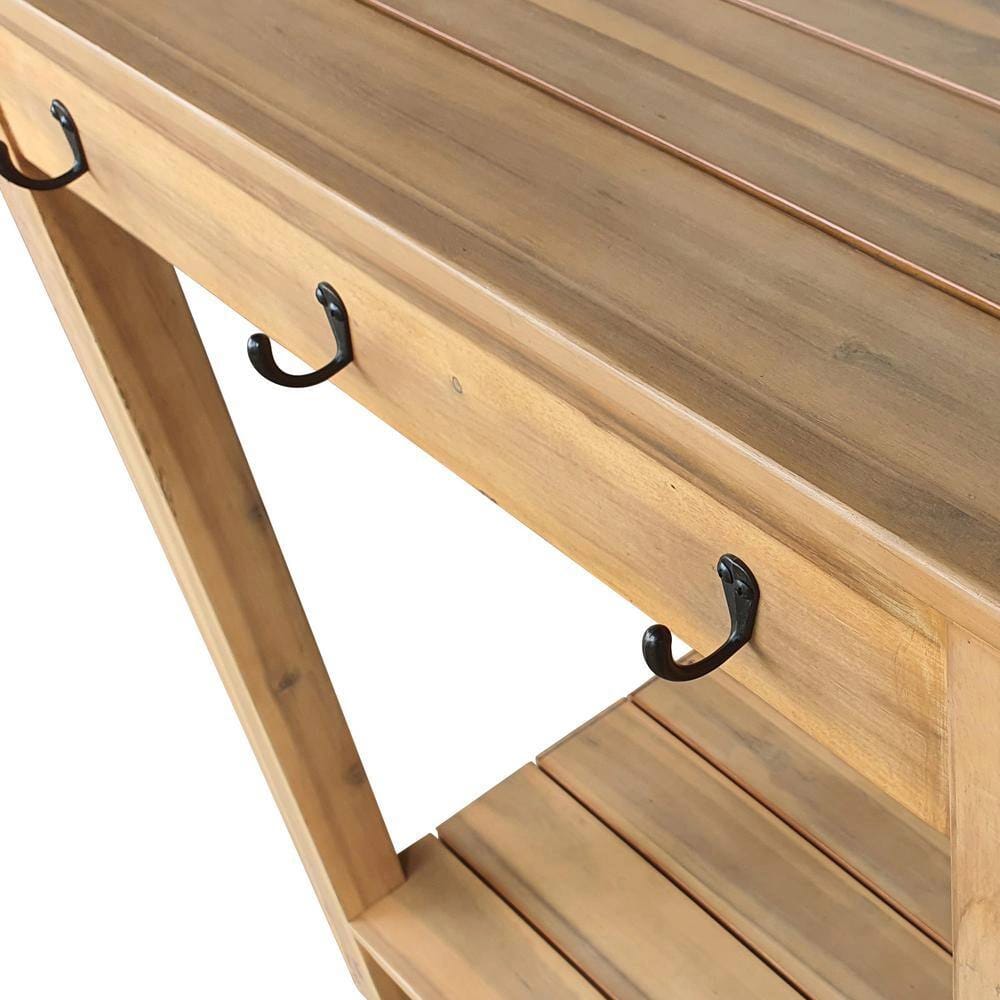 TK Classics Outdoor Acacia Wood Potting Bench
