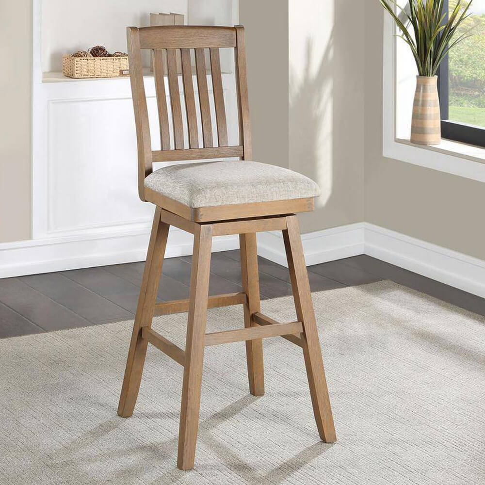 Home 2 Office 29" Madison Swivel Barstool, Washed Oak