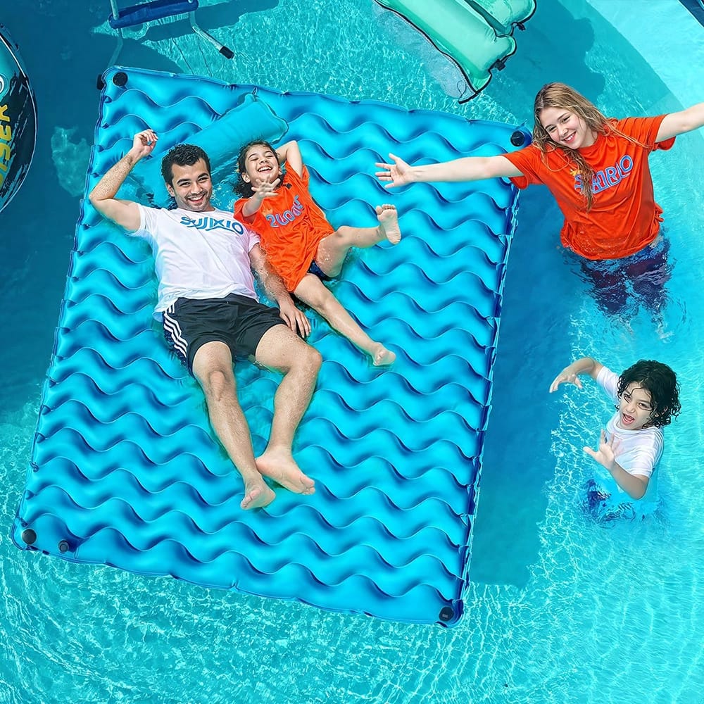 Sunrio 72" x 72" Inflatable Floating Mat, Blue