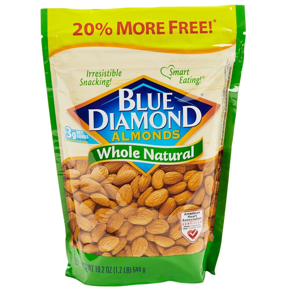 Blue Diamond Whole Natural Almonds, 19.2 oz