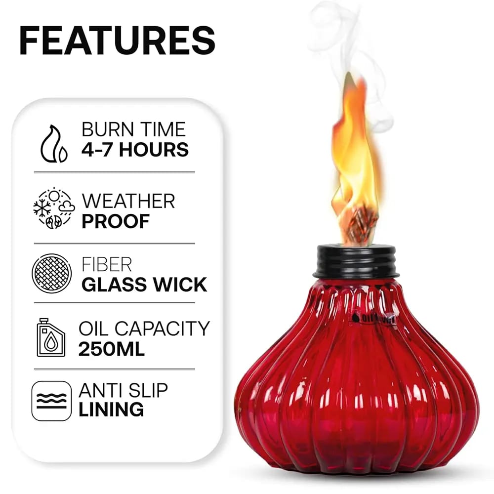Decorative Pumpkin Table Torch, 3 Pack, Multicolor