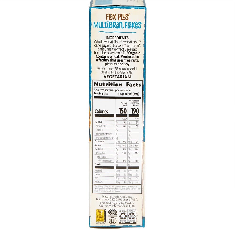 Nature's Path Organic Flax Plus Multibran Flakes, 13.25 oz