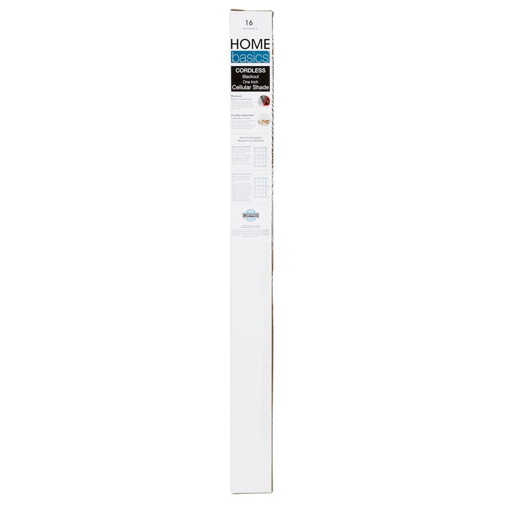 Home Basics Cordless Room Darkening 1" Cellular Shade, White, 35" x 72"