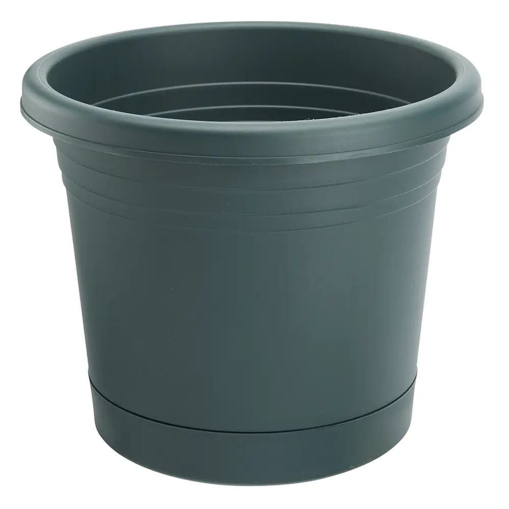 RUGG Rolled Rim Resin Planter, Green, 12"