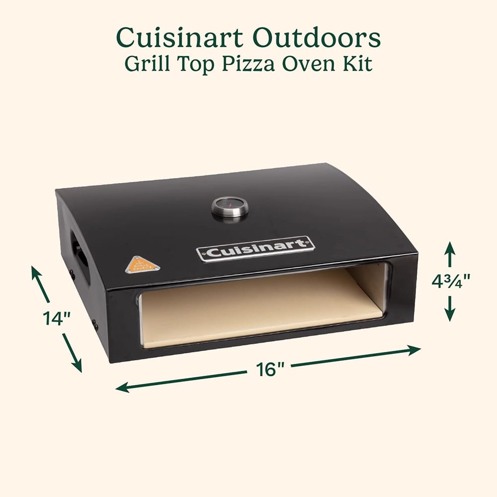 Cuisinart Grill Top Pizza Oven Kit, Black/Aluminum