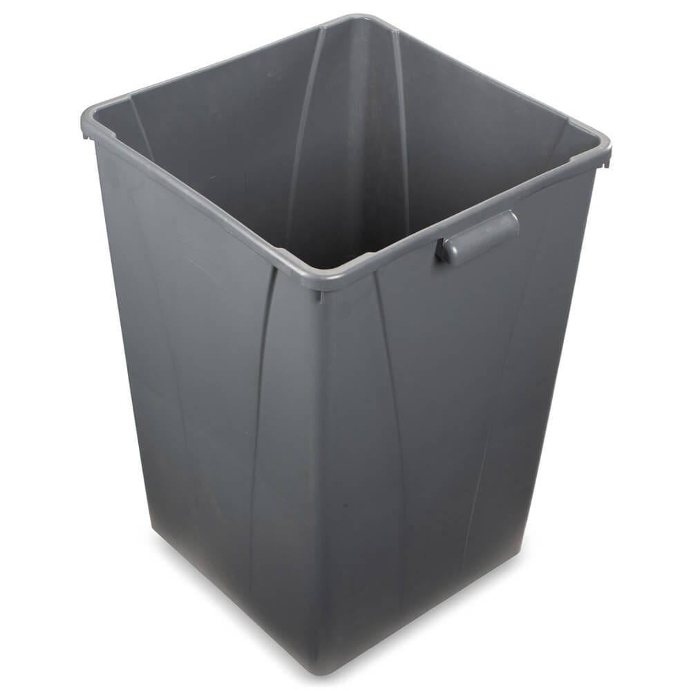 Carlisle Centurian 35 Gallon Tall Square Trash Can, Gray