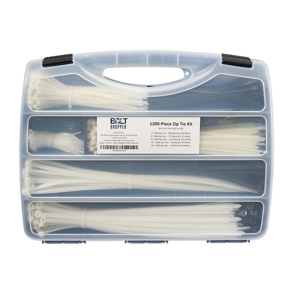 Bolt Dropper 1200-Piece Zip Tie Kit