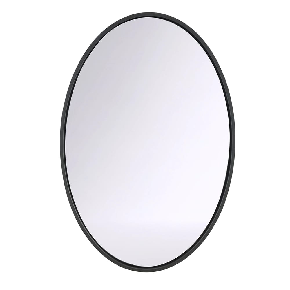 Hamilton Hills Oval Wall Mirror, Black, 24" x 36"
