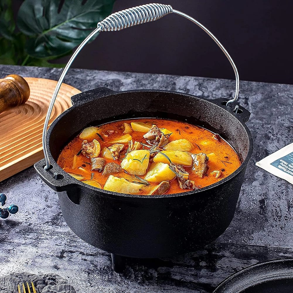 Bruntmor 8.5-Quart 3-Legged Round Cast Iron Pot