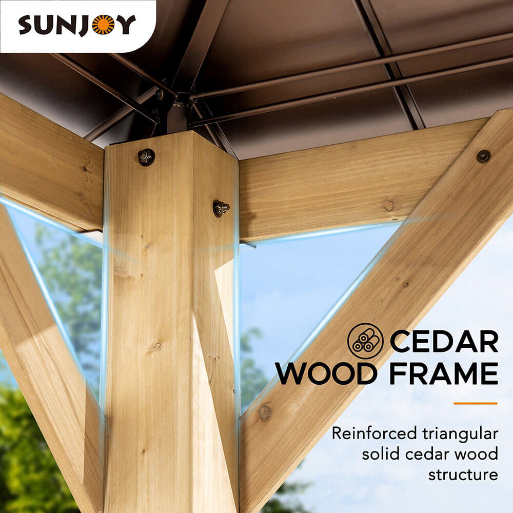 Douglas 11' x 13' Cedar Framed Gazebo with Steel