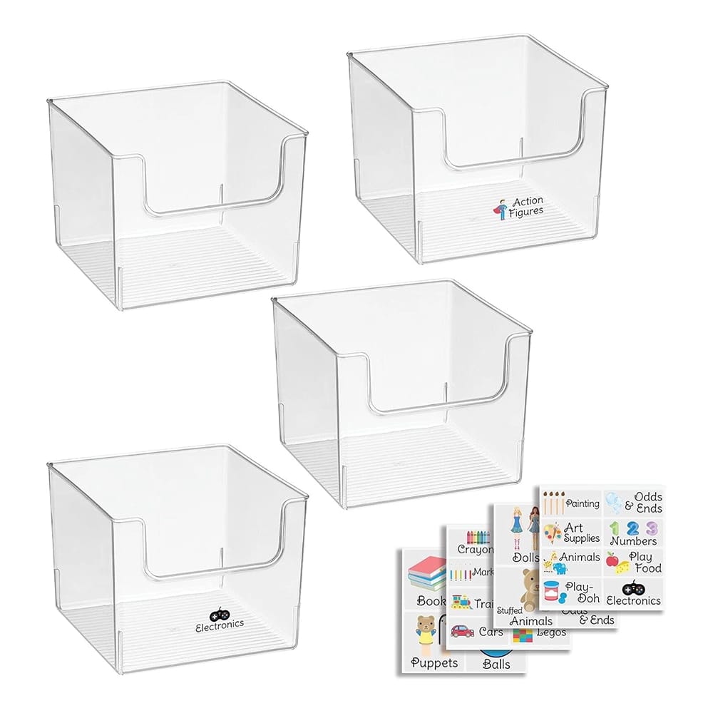 mDesign Square Storage Bin, 4 Pack