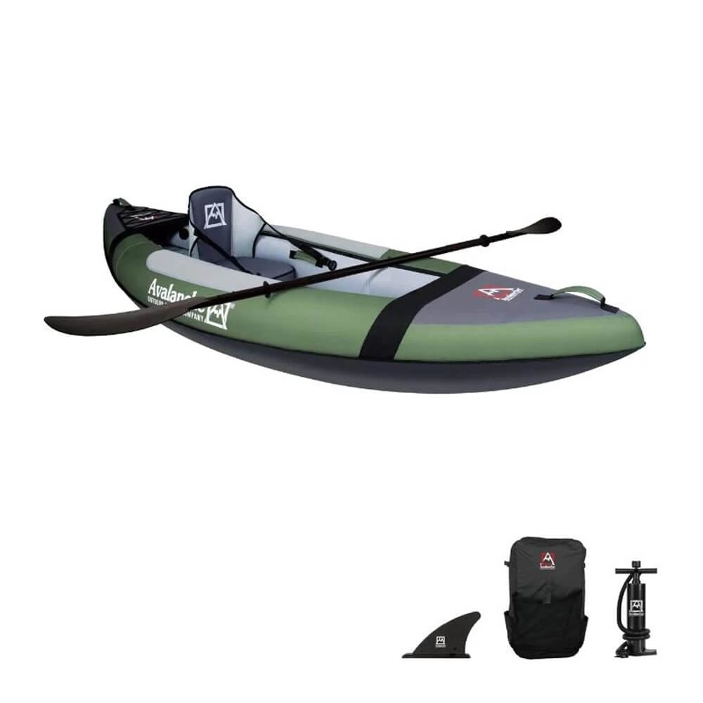 Avalanche 9'9" Voyager 1-Person Inflatable Kayak Set, Green