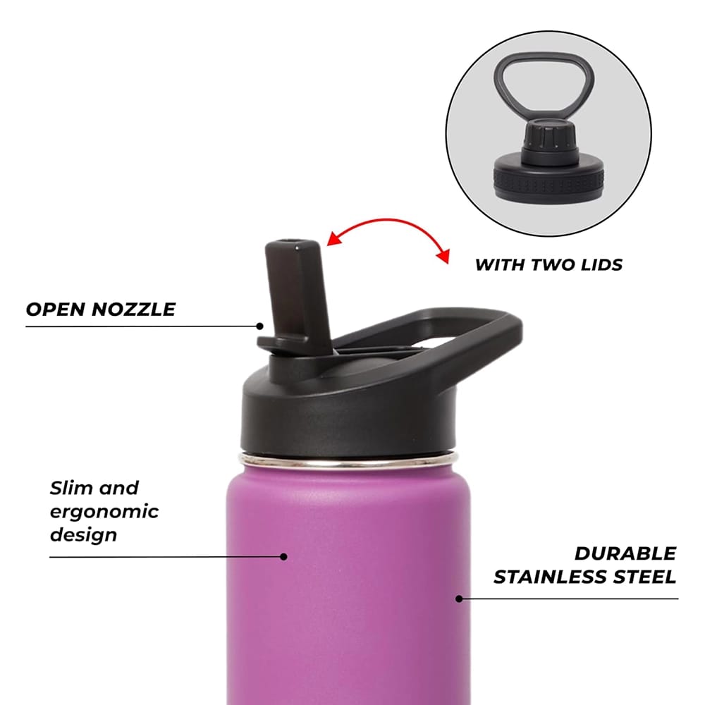 HYDRATE 24 oz Water Bottle, Purple