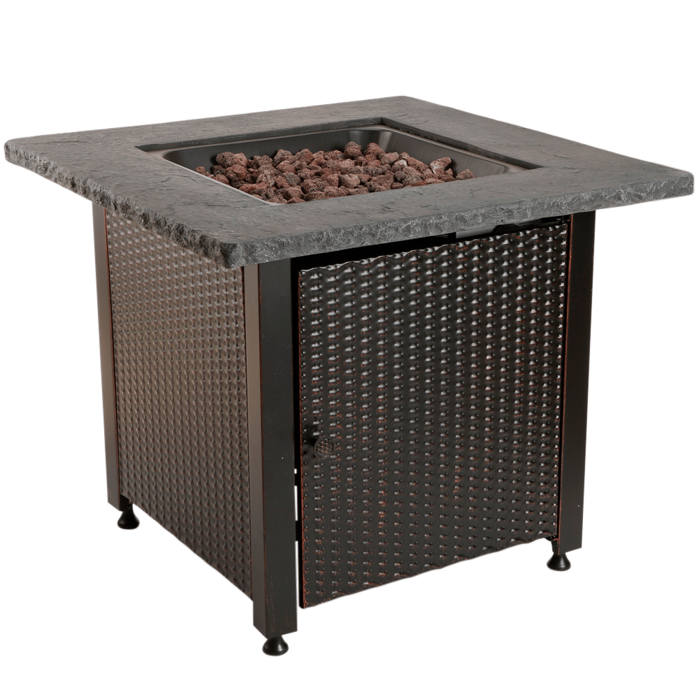 Endless Summer Square LP Gas Outdoor Fire Pit with Cover