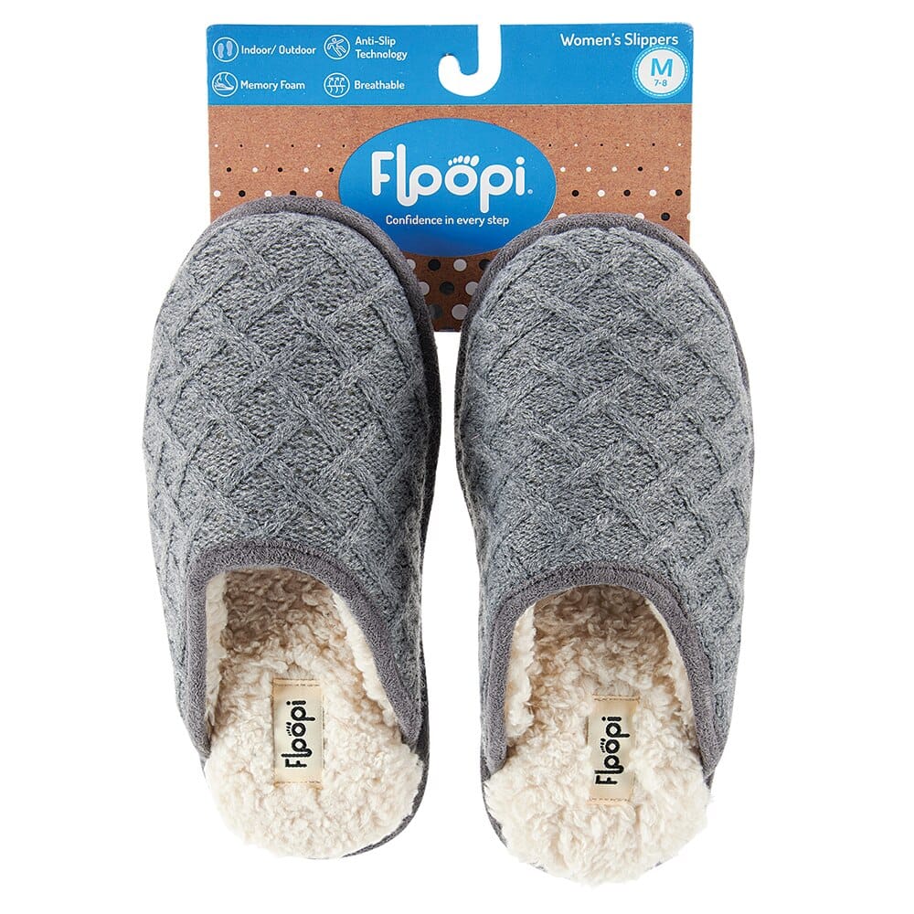 Floopi Women's Gray Lattice Slide-On Slipper