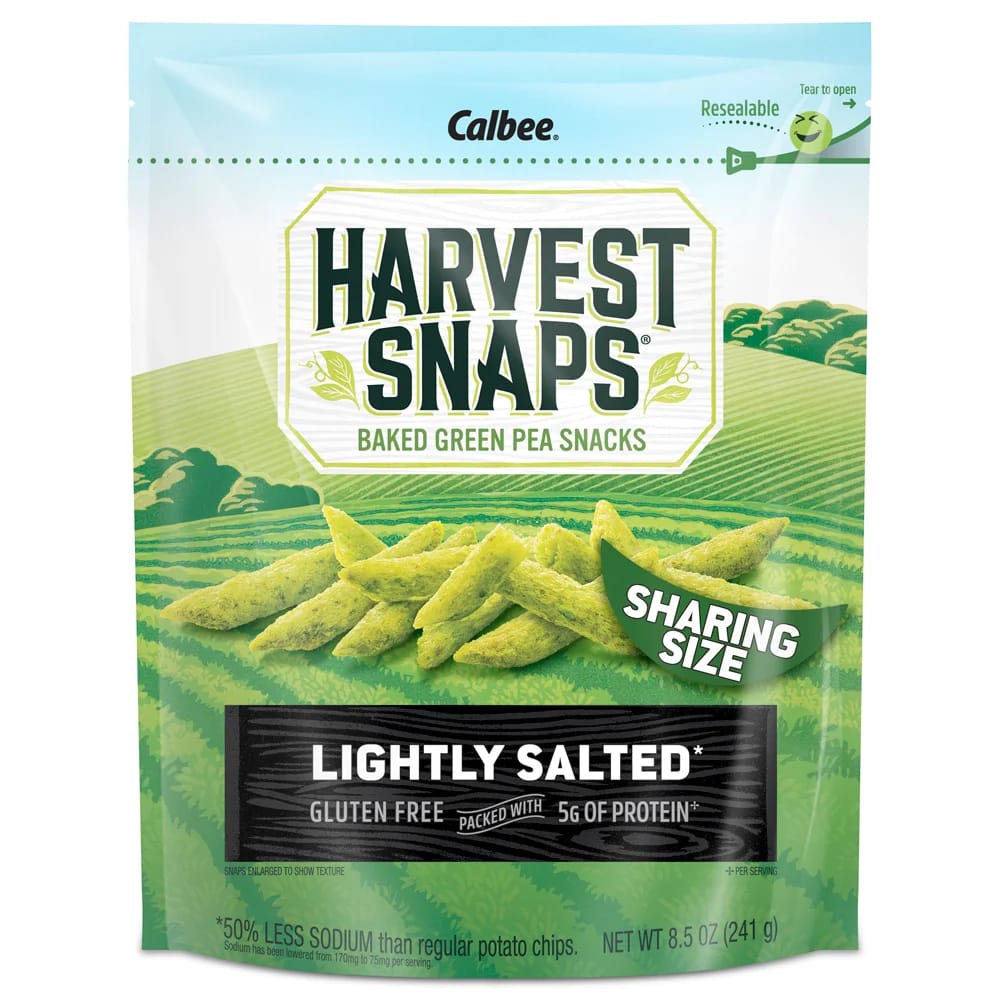 Calbee Harvest Snaps Lightly Salted Baked Green Pea Snacks, 8.5 oz