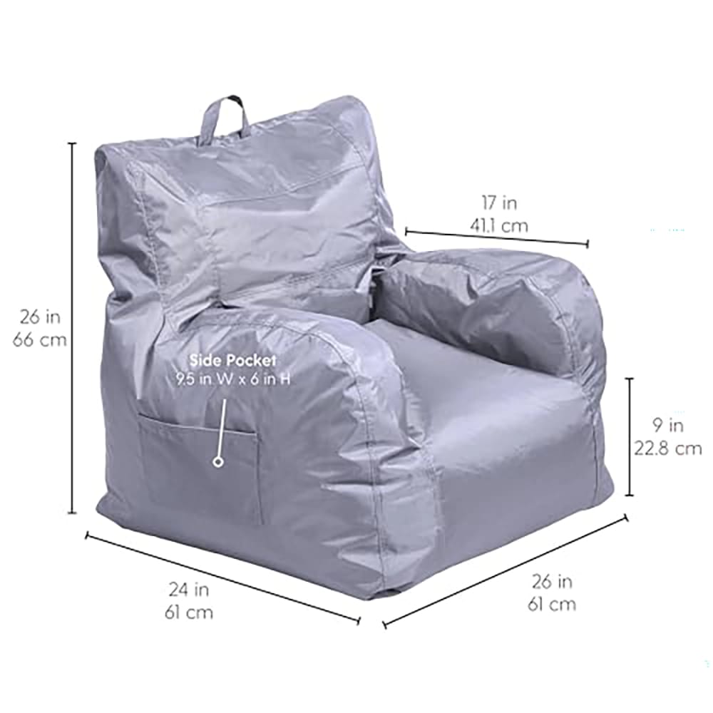 Cali Big Bear Bean Bag Chair, Gray