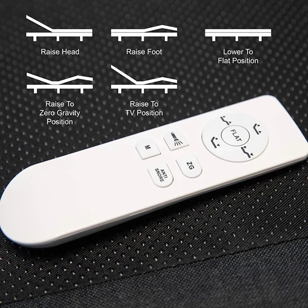 Adjustable Upholstered Bed Base with Wireless Remote, Queen