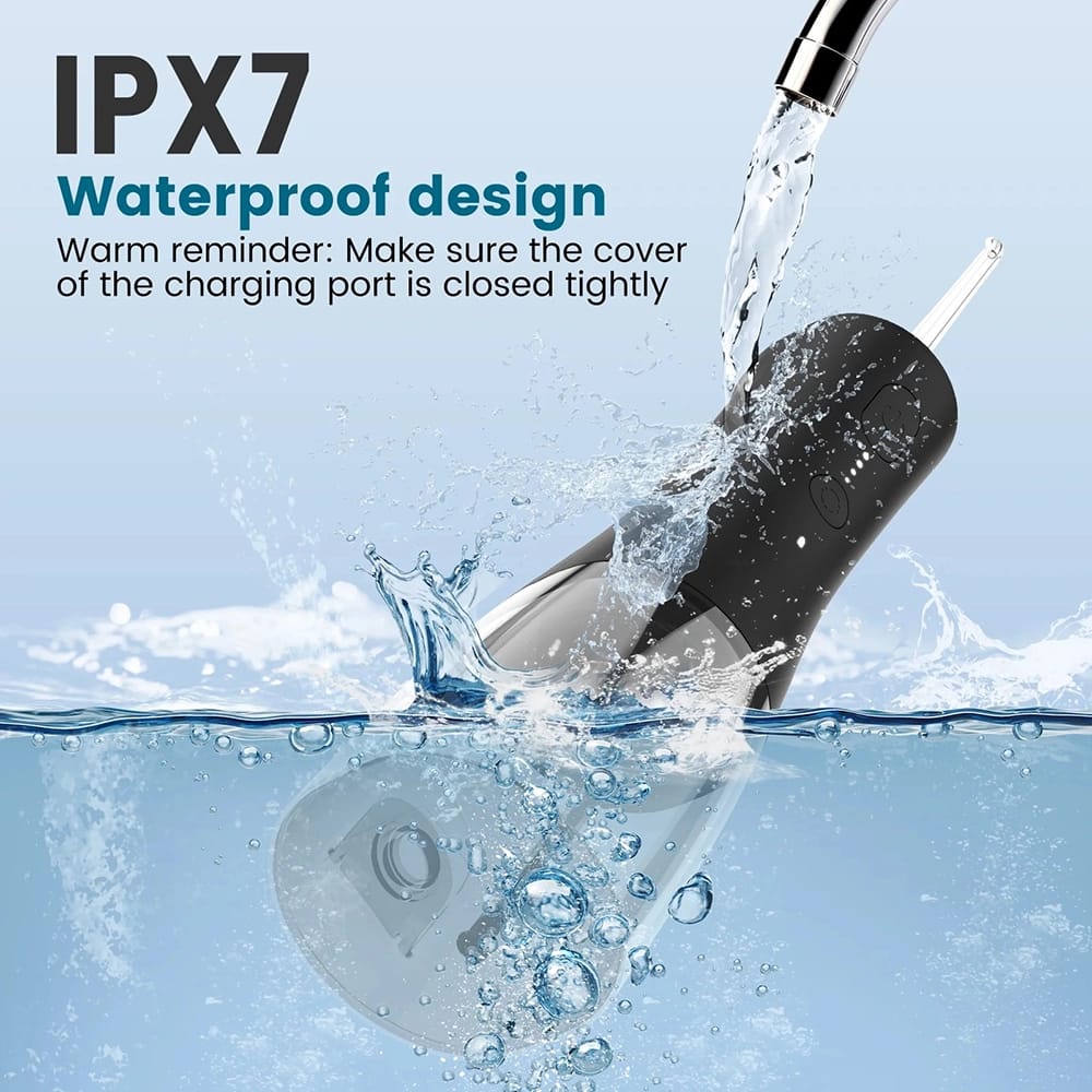 Rechargeable Cordless Water Flosser, Black