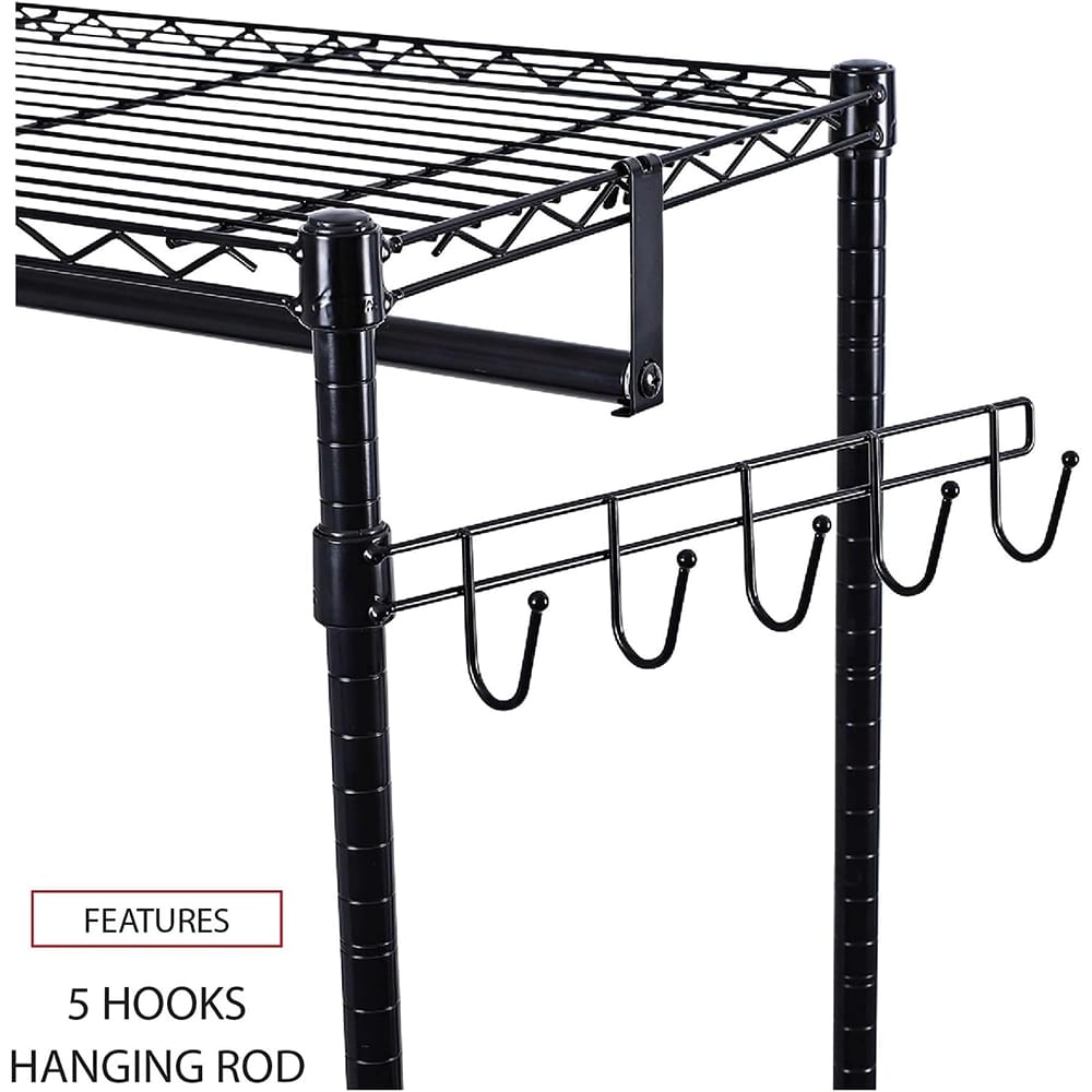 Alera Wire Shelving Garment Rack, Black, 36" x 18"