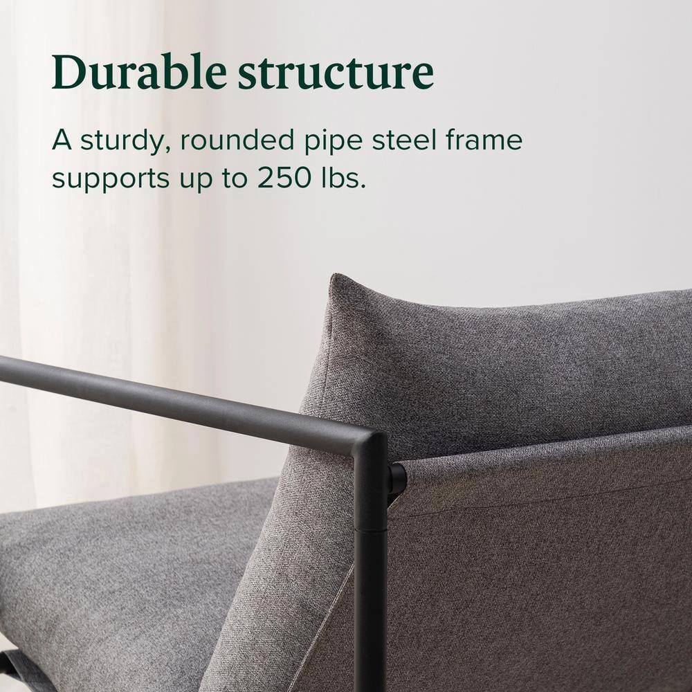 Zinus Ashton Upholstered Sling Accent Chair, Light Gray