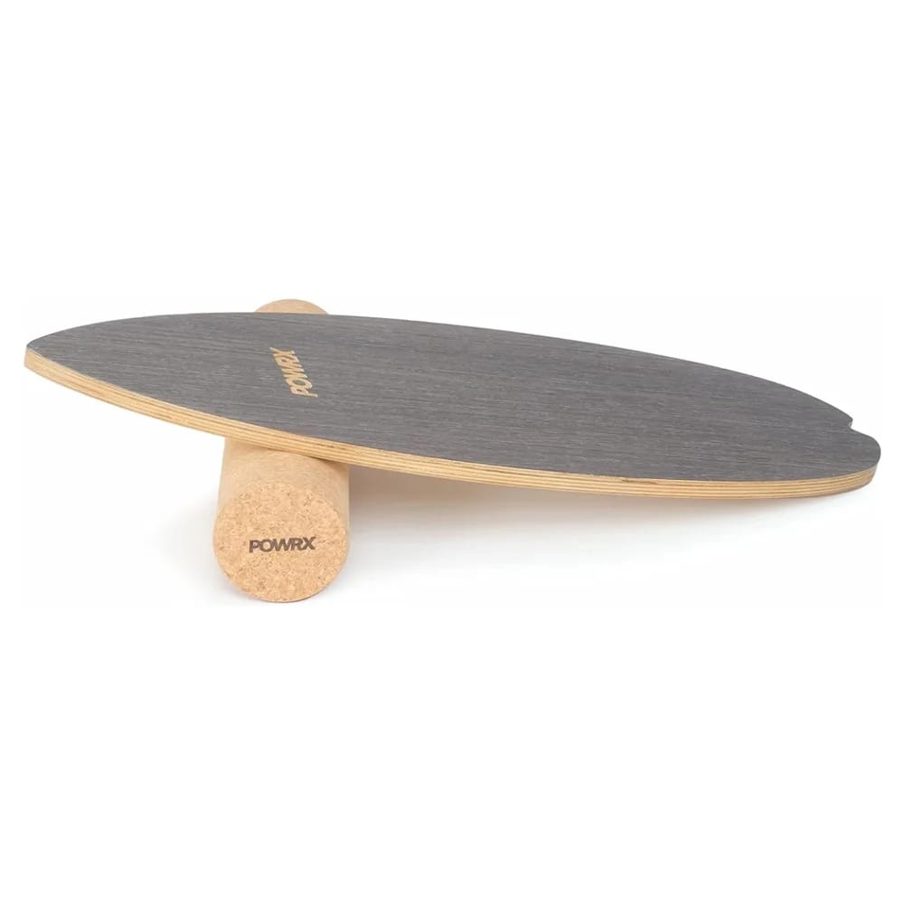 POWRX Surf Wood Balance Board with Roller