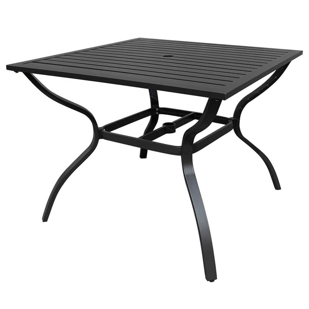 Laurel Canyon 37" Cast Aluminum Square Outdoor Dining Table, Dark Brown