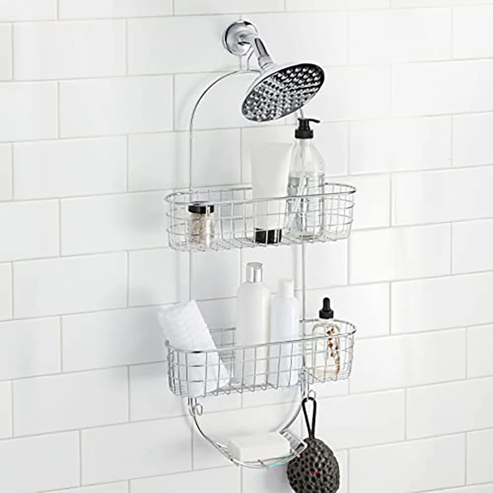 mDesign Hanging Shower Caddy with Soap Dish
