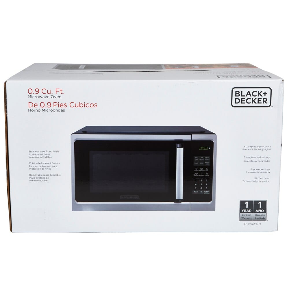 BLACK+DECKER 900W Stainless Steel Microwave Oven