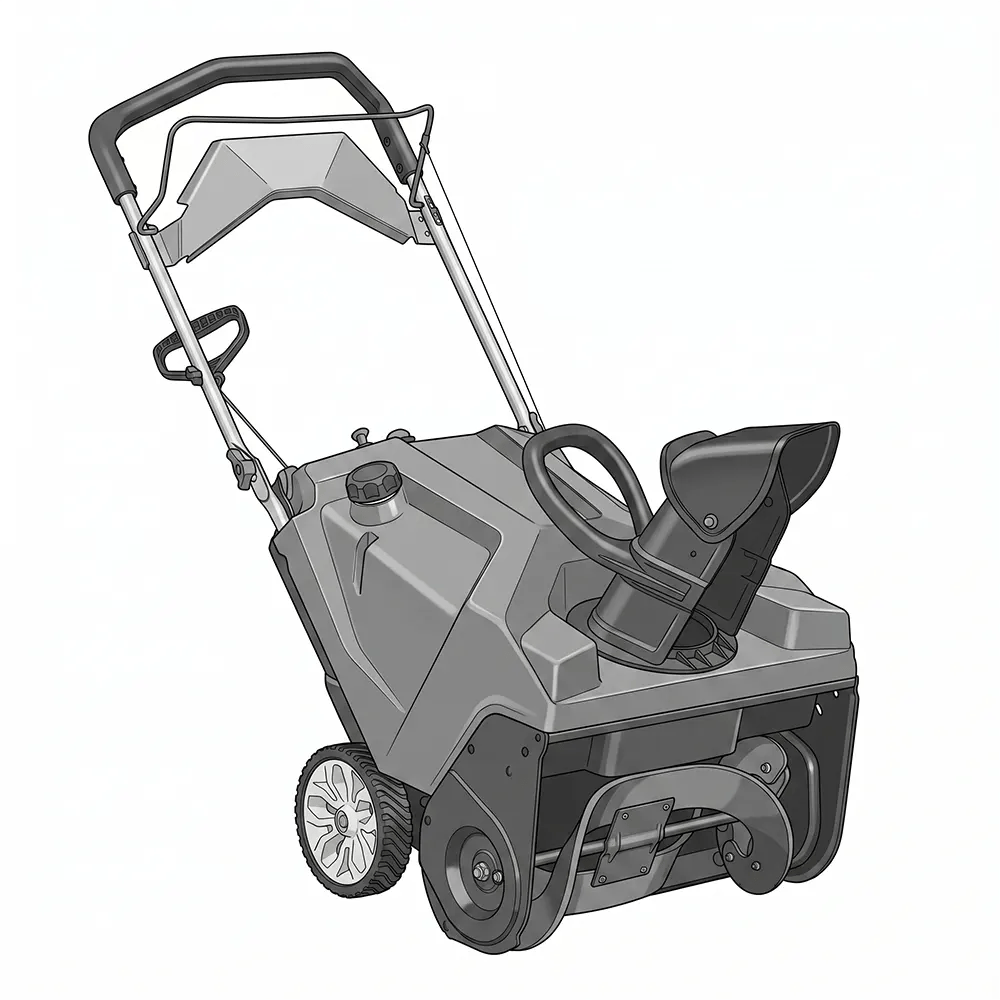 Famous Brand 21" 208cc Single-Stage Electric Start Gas Snow Blower, Red