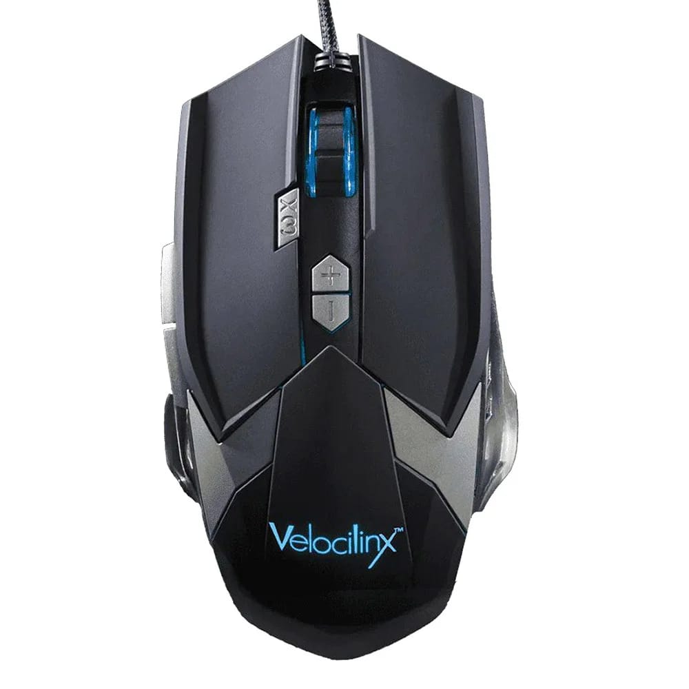 Velocilinx Optical Gaming Mouse, Black/Silver