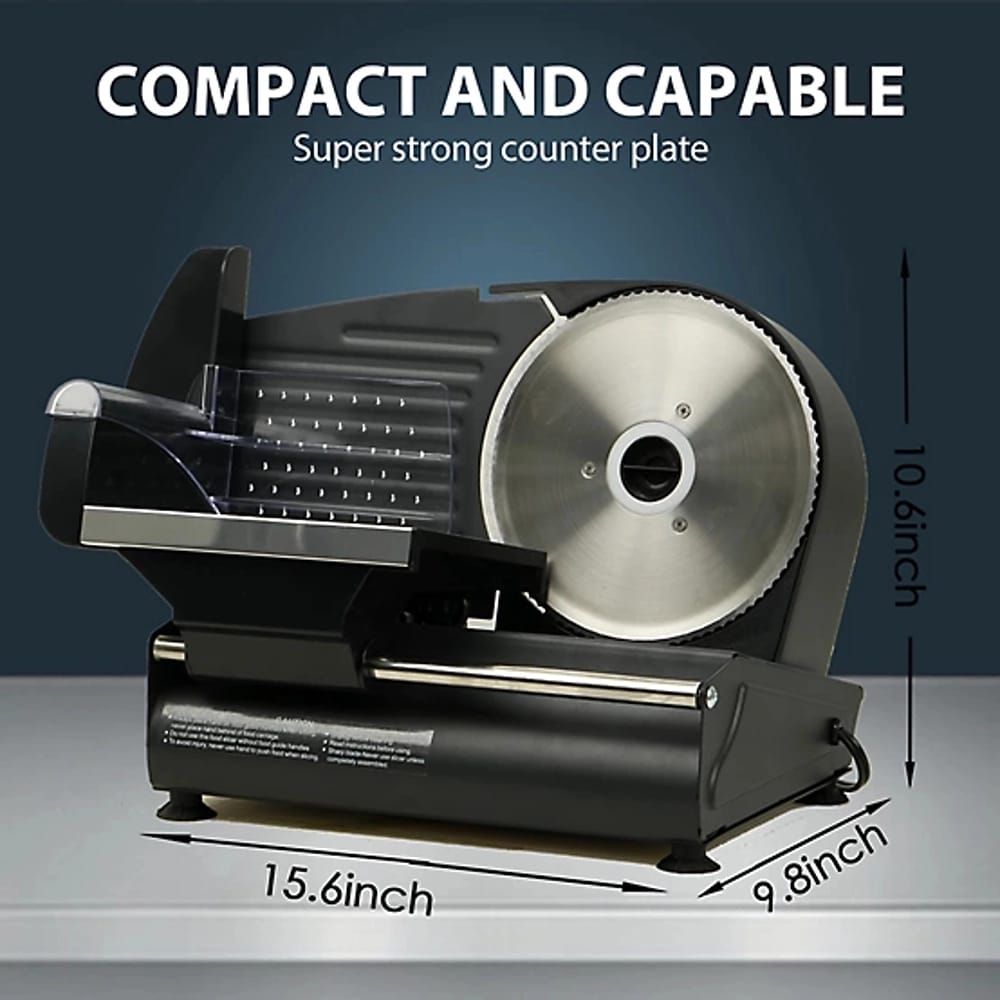 Valley Sportsman 7.5" Electric Meat Slicer, Black
