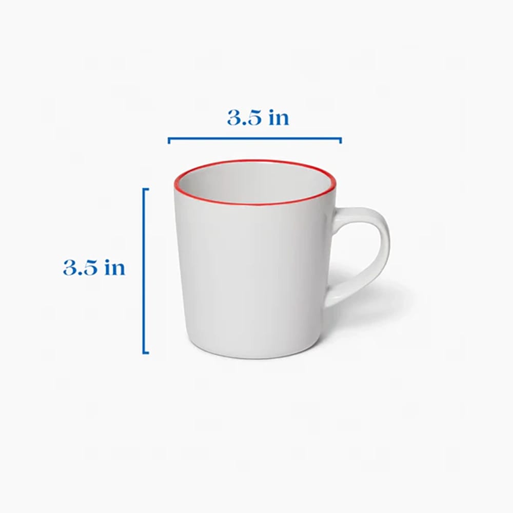 Leeway Mug, Red Stripe, Set of 4