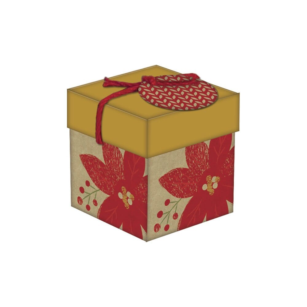 Small Luxury Square Christmas Kraft Gift Box, 3.13"