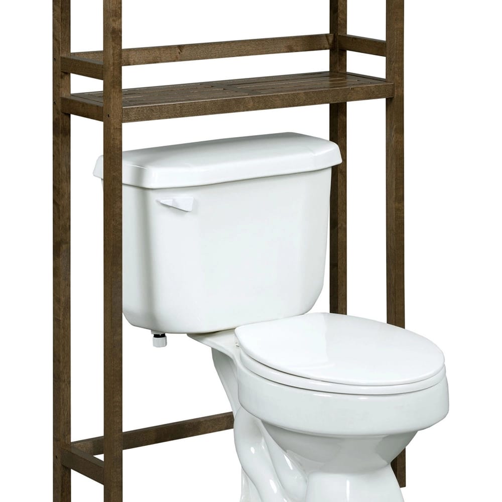 Contemporary Home Living 48" 2-Tier Bathroom Space Saver Shelf, Chestnut