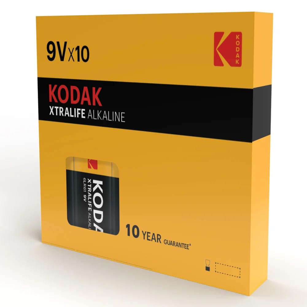 Kodak Xtralife Alkaline 9V Batteries, 10 Count