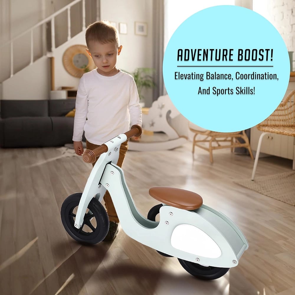 LAVA Sport Wooden Vespa Balance Bike, Mint