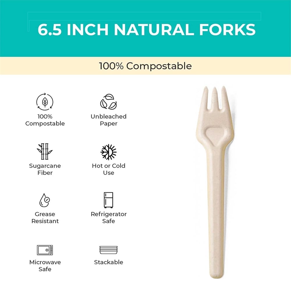 Ecoware Biodegradable Fork, 50 Count