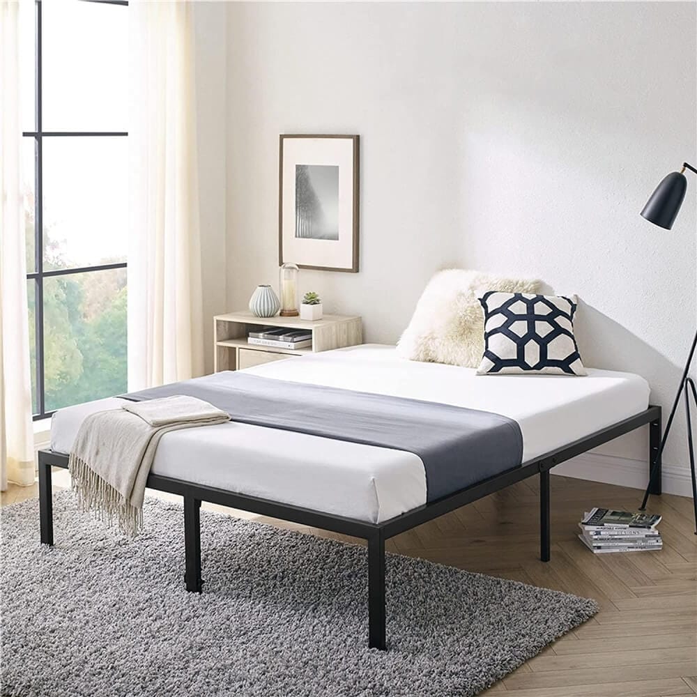 Classic Brands Brutis Heavy-Duty Metal Platform Queen Bed Frame, Black