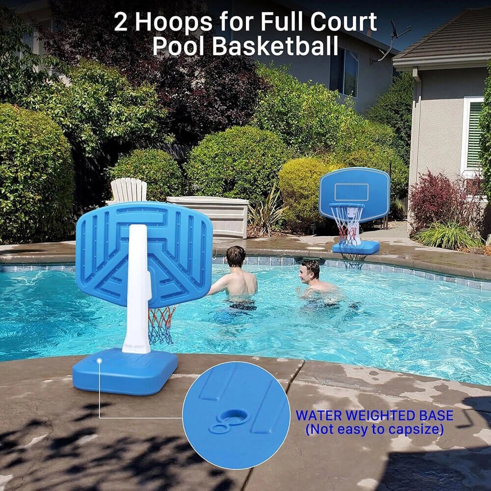 2-in-1 Full Court Pool Basketball & Volleyball Game Set