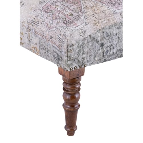 Albany Living Patterned Upholstered Bench, Ivory/Gray