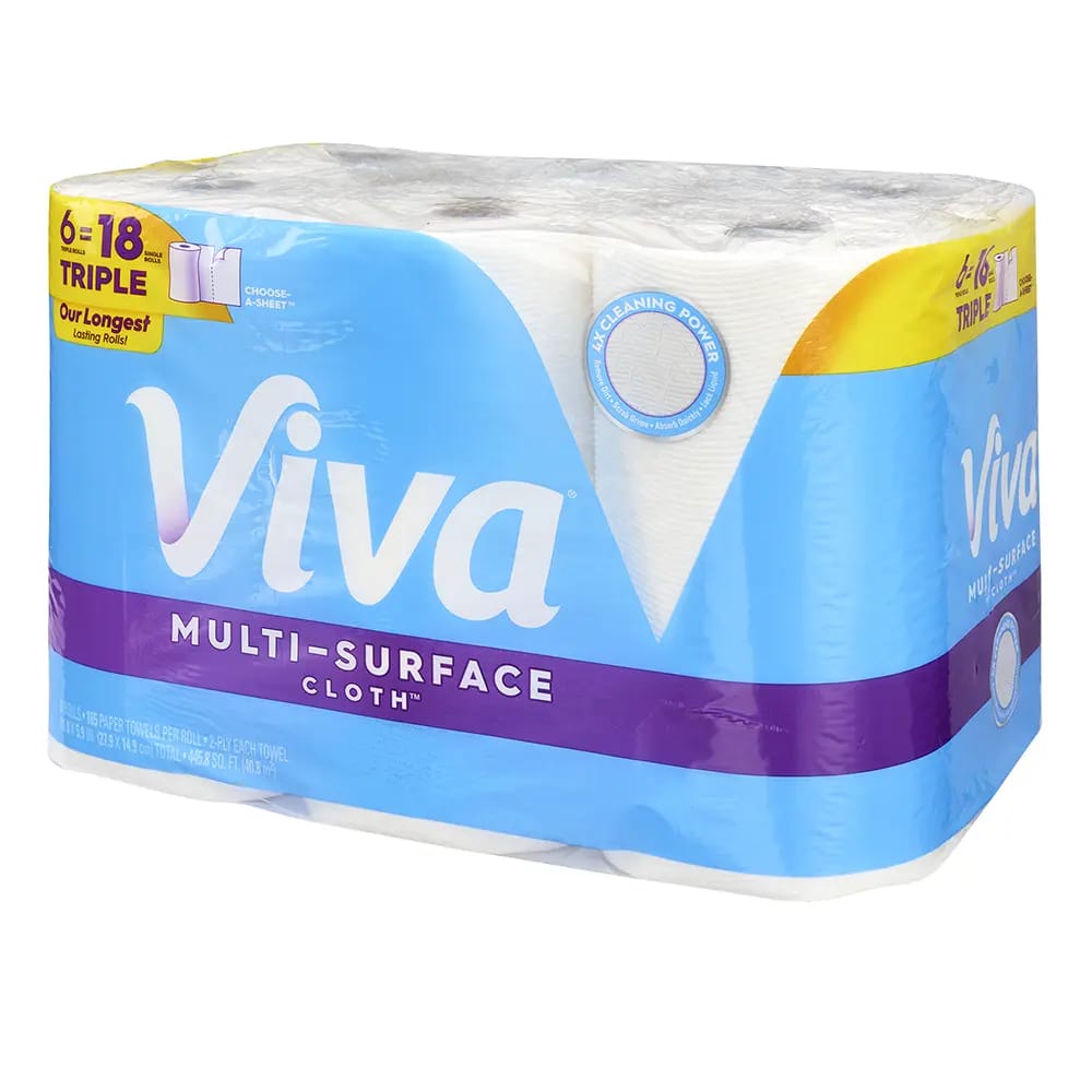 Viva Multi Surface Triple Roll Paper Towel, 6=18